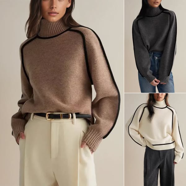 Sanira-Pull Rétro Élégant en Maille Douce