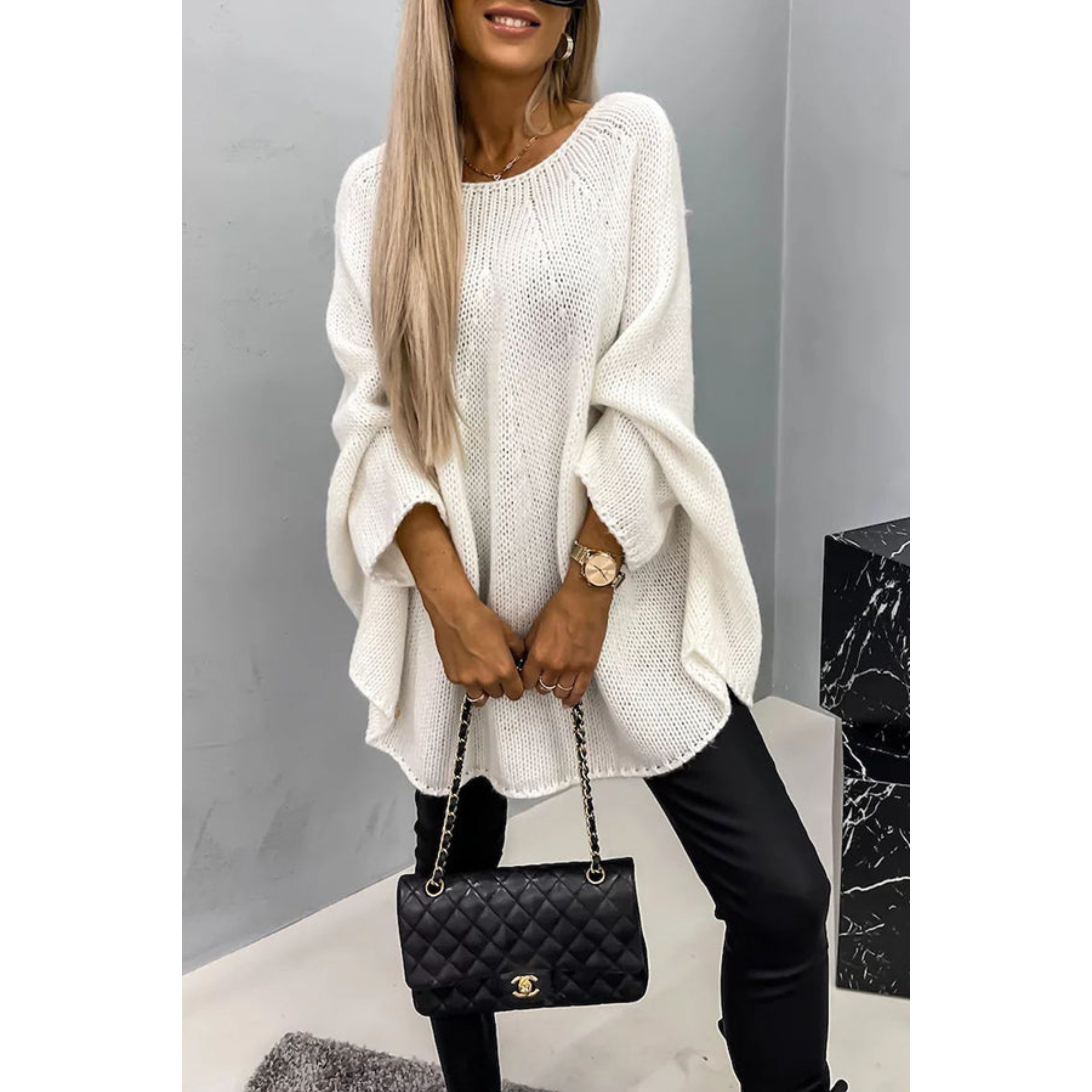 Bertine Elegante Dames Trui: Comfortabele Ronde Hals Gebreide Top