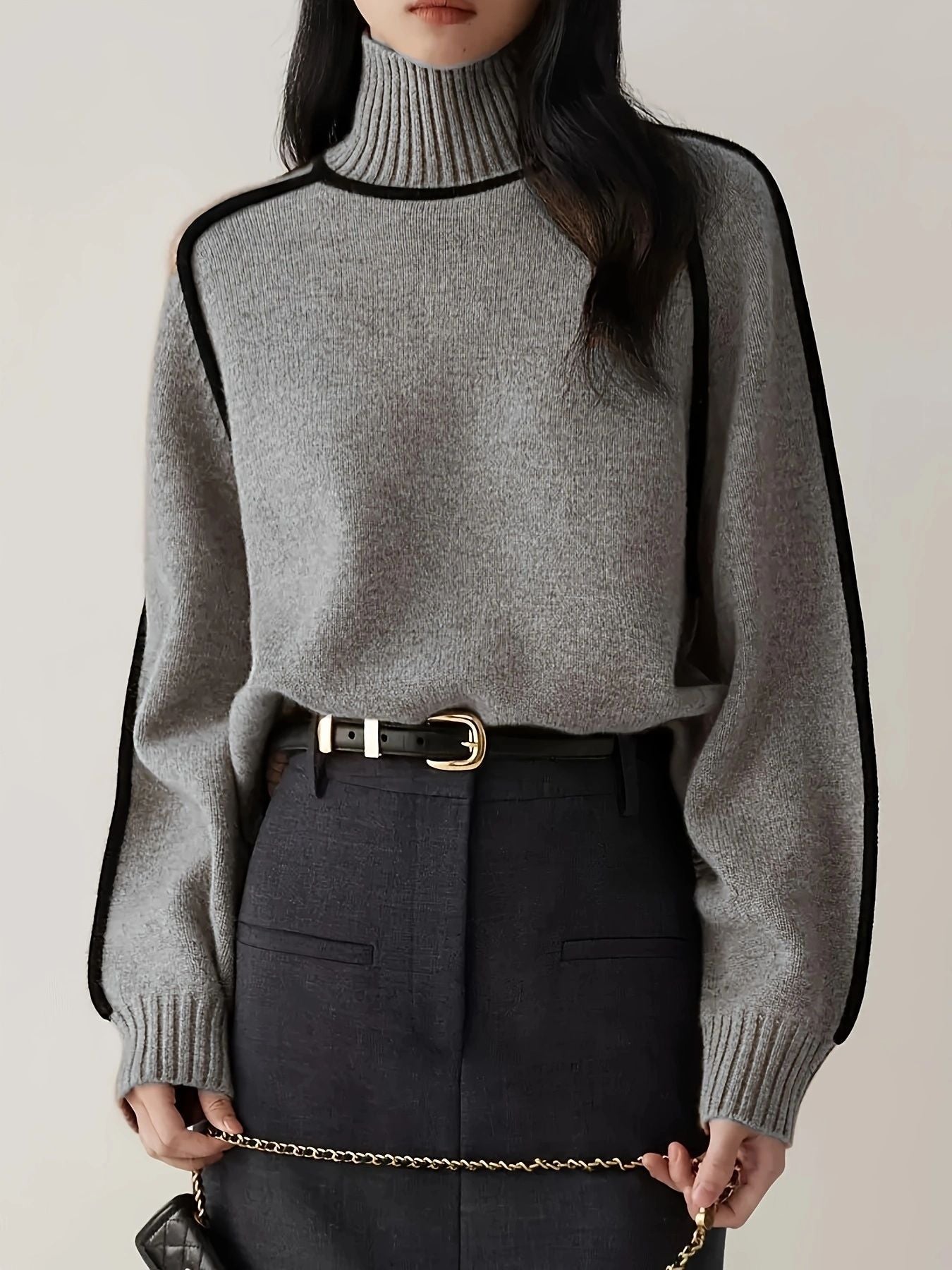 Sanira-Pull Rétro Élégant en Maille Douce